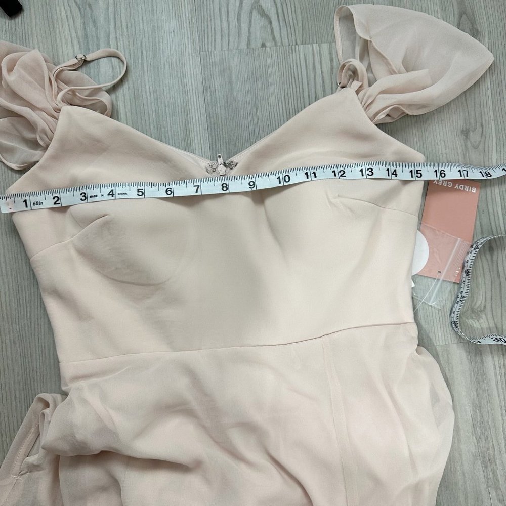 Birdy Grey Devin Convertible Chiffon Long Dress Gown Pale Blush Pink Extra Small - Picture 15 of 16